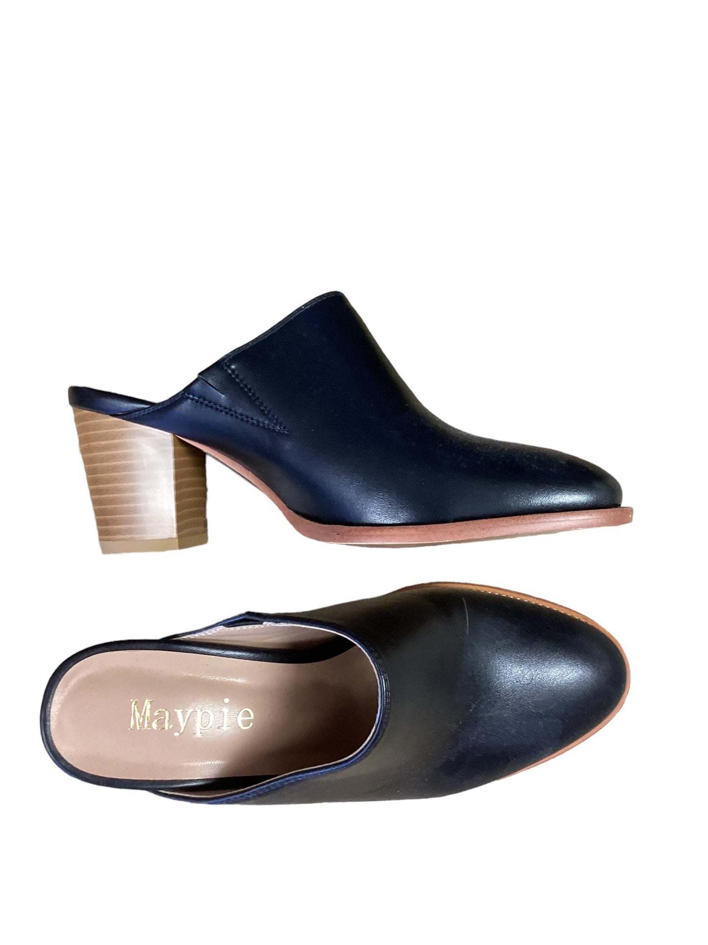 Black Shoes Heels Block Cme, Size 6