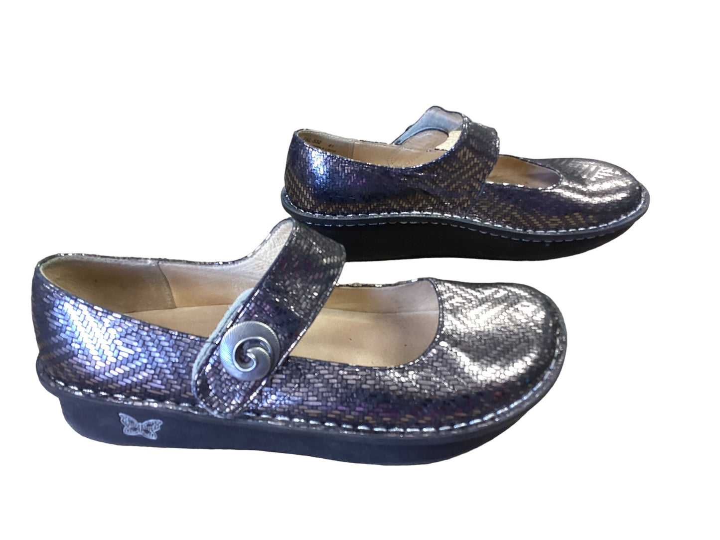 Silver Shoes Flats Alegria, Size 10.5