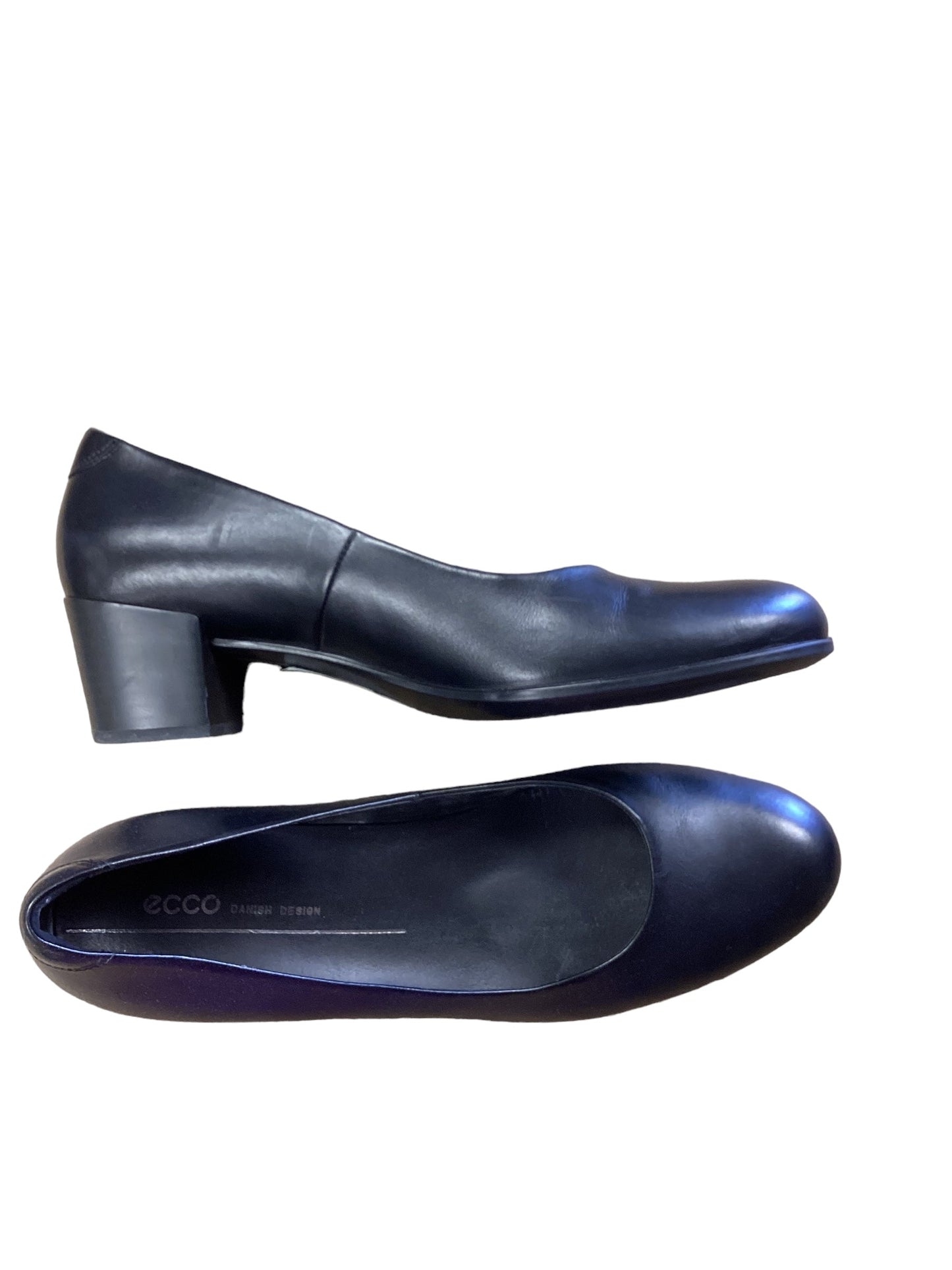 Black Shoes Heels Block Ecco, Size 10