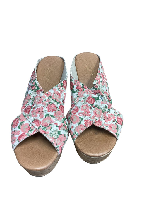 Floral Print Sandals Heels Wedge Sonoma, Size 8.5