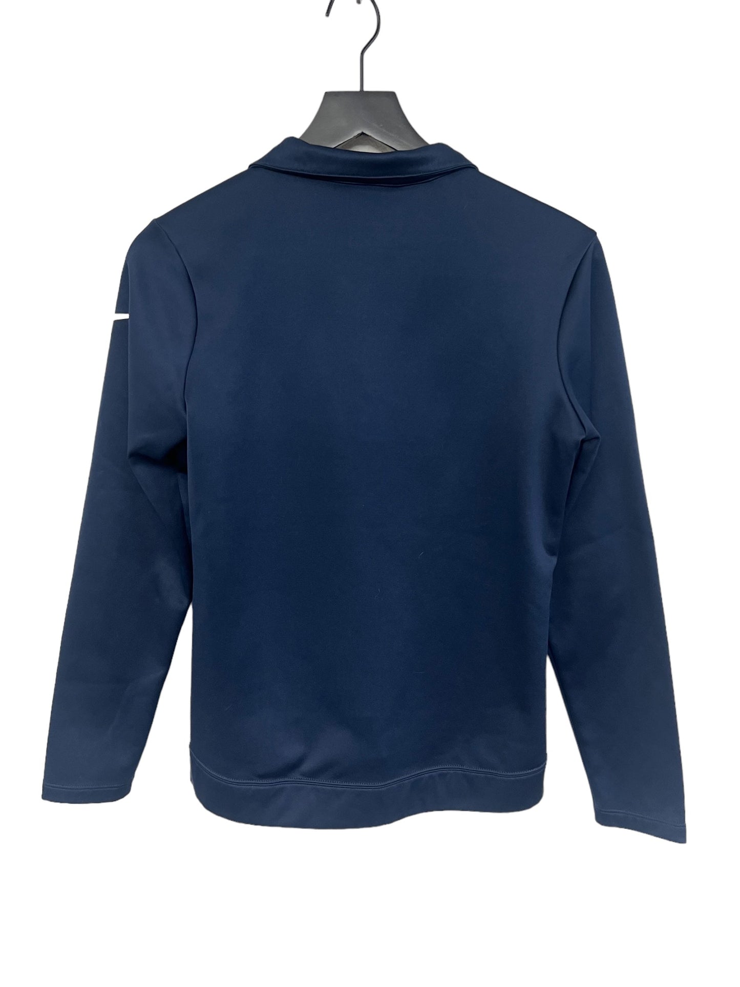 Navy Athletic Top Long Sleeve Collar Nike Apparel, Size S
