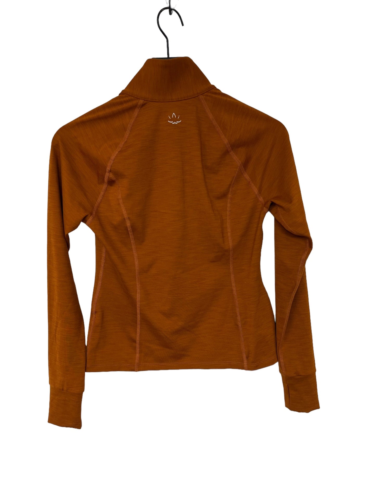 Orange Athletic Top Long Sleeve Collar Beyond Yoga, Size S
