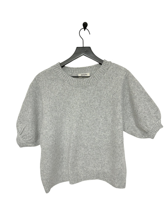 Sweater Short Sleeve By Zenana Outfitters In Grey, Size: L