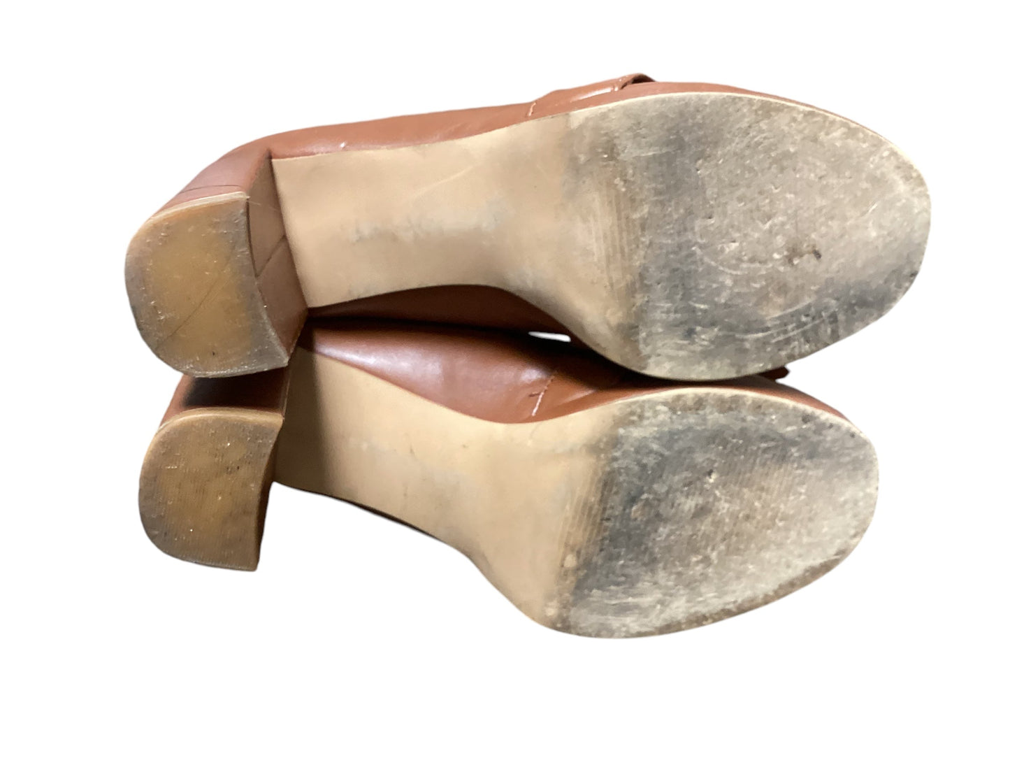 Shoes Heels Block By Just Fab In Brown, Size: 7