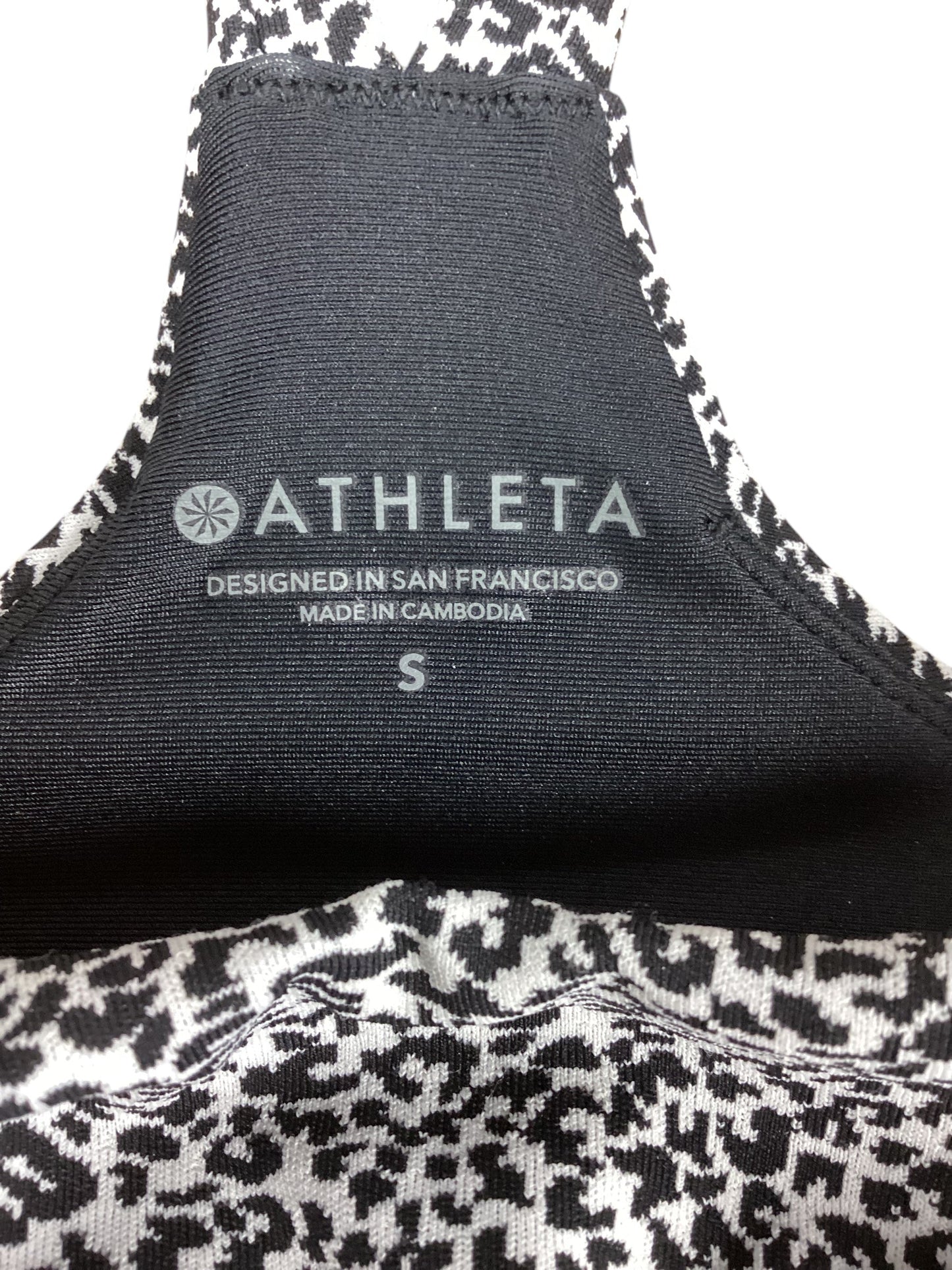 Athletic Bra By Athleta In Black & White, Size: S