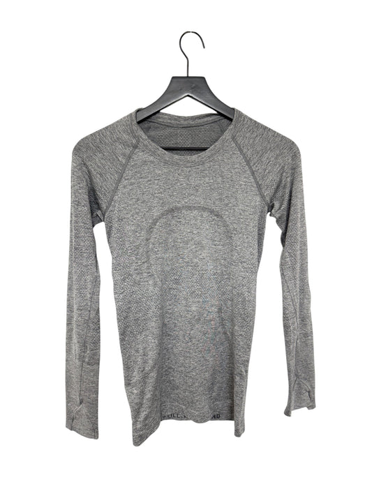 Athletic Top Long Sleeve Crewneck By Lululemon In Grey, Size: 4