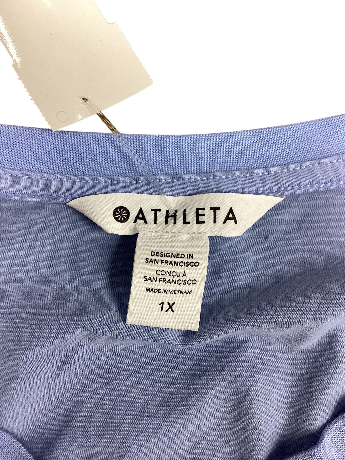 Athletic Top Short Sleeve By Athleta In Blue, Size: 1x