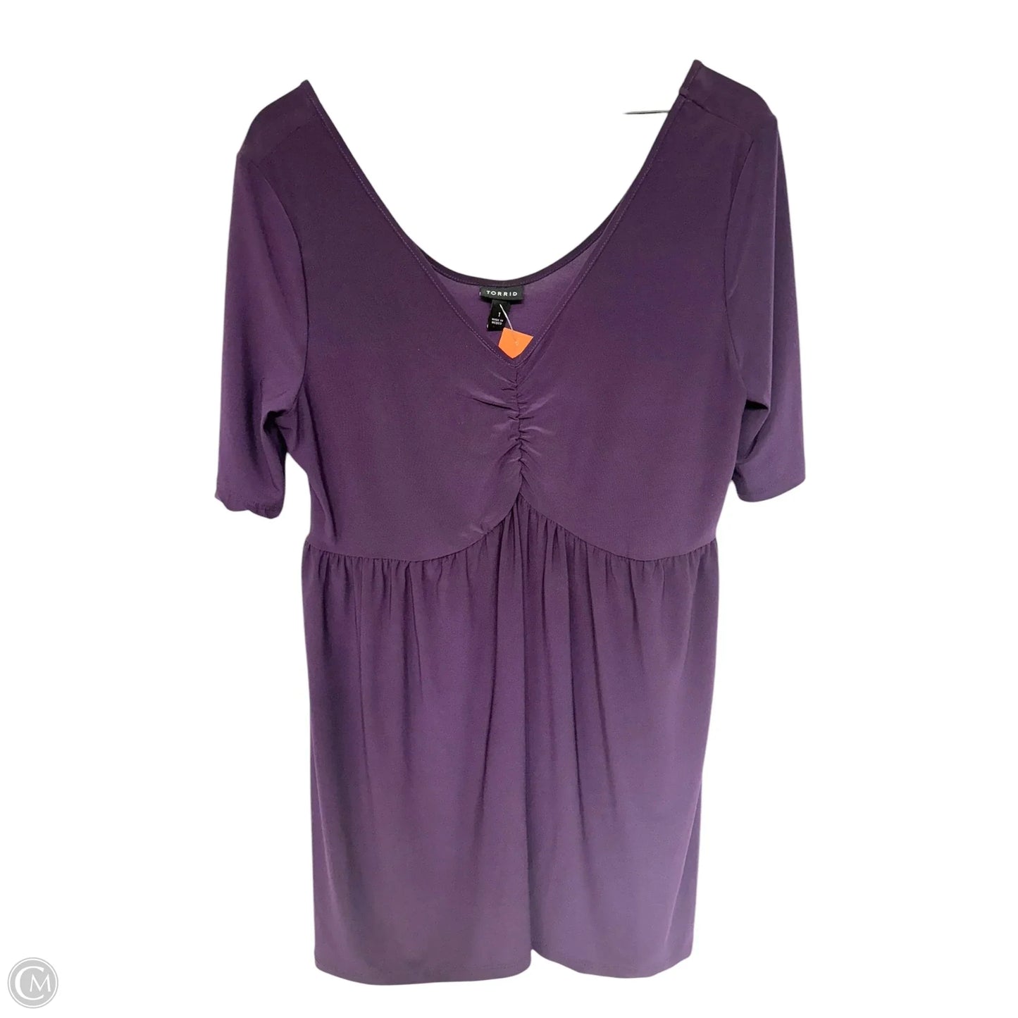 Top Short Sleeve By Torrid In Purple, Size: 1x