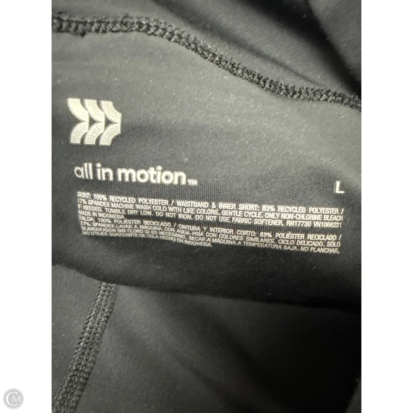 Athletic Skort By All In Motion In Black, Size: L