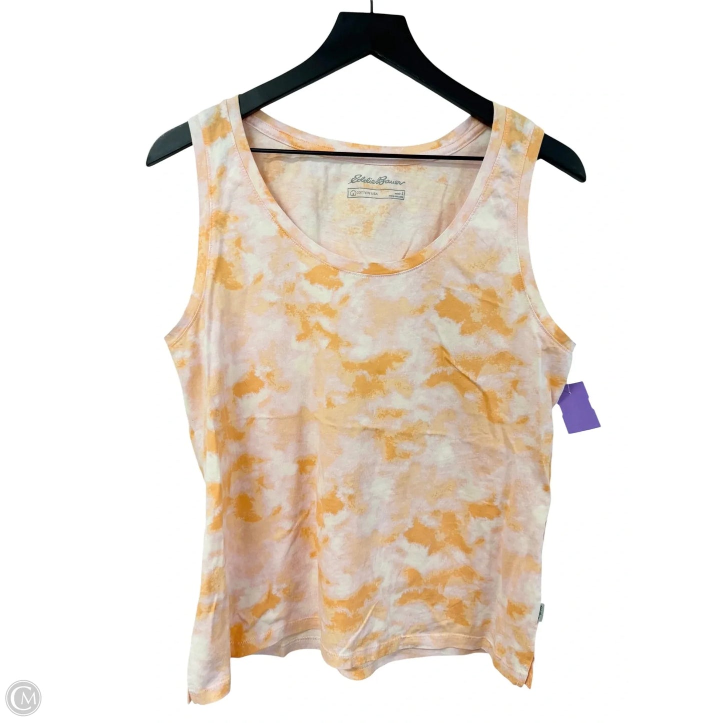 Athletic Tank Top By Eddie Bauer In Orange & Pink, Size: L