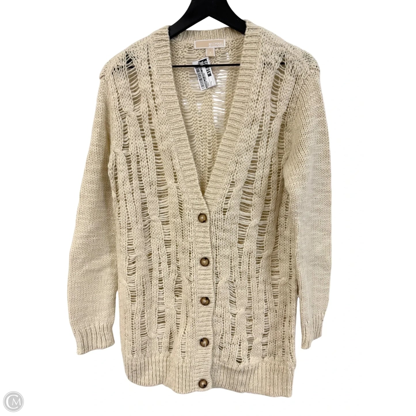 Sweater Cardigan By Michael By Michael Kors In Cream, Size: S