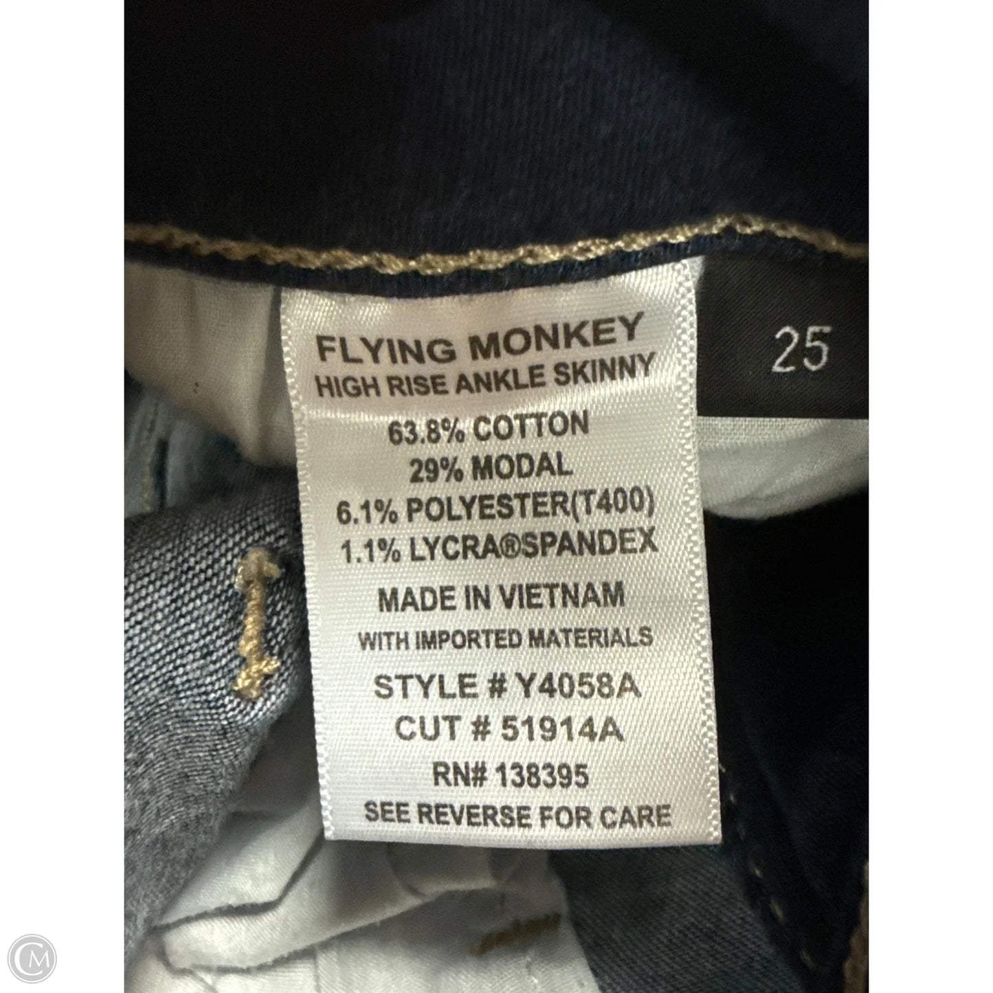 Jeans Skinny By Flying Monkey In Blue Denim, Size: 2