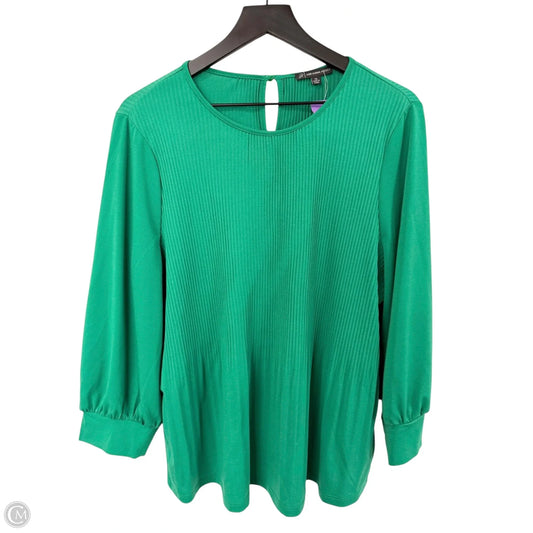 Top Long Sleeve By Adrianna Papell In Green, Size: Xl