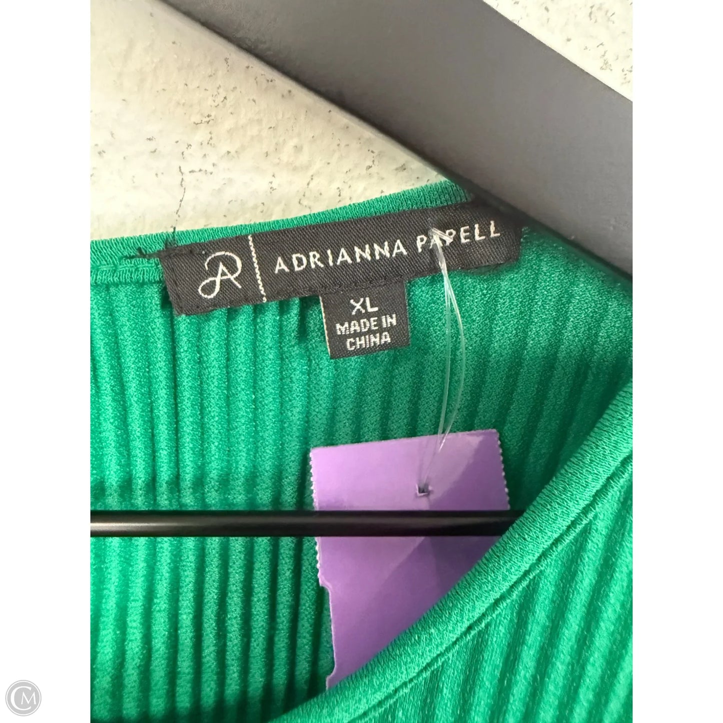 Top Long Sleeve By Adrianna Papell In Green, Size: Xl