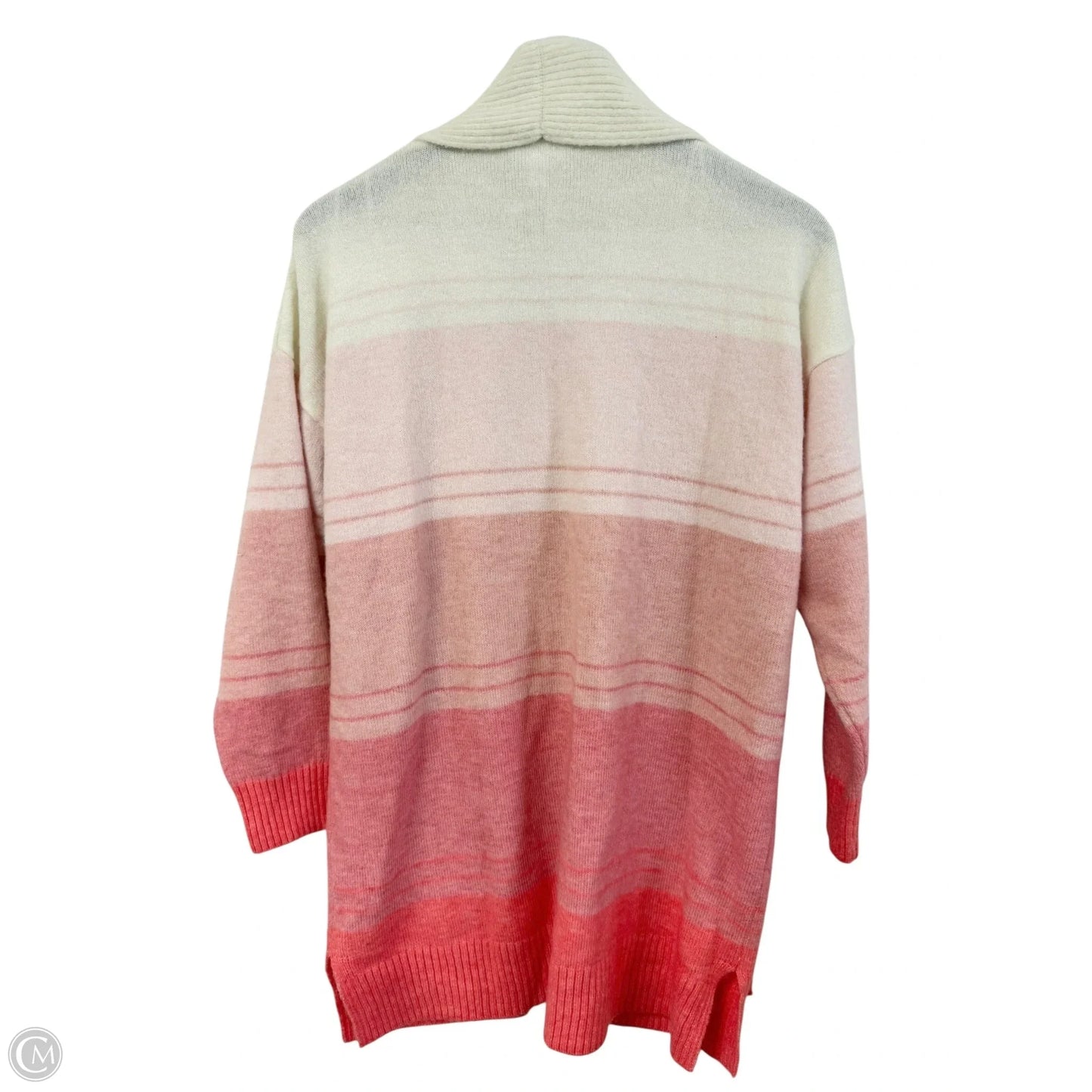 Sweater Cardigan By Time And Tru In Pink & White, Size: M
