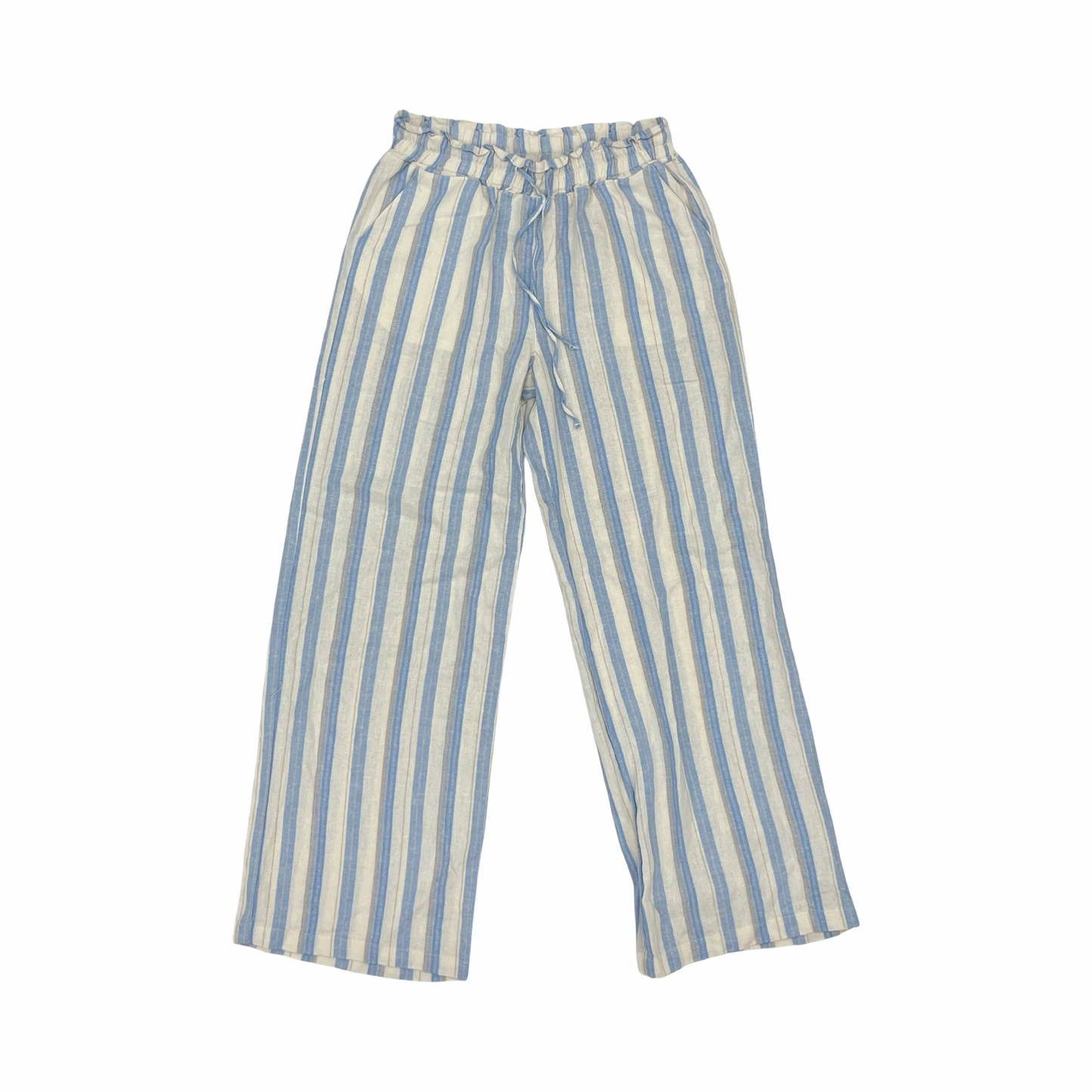 Pants Wide Leg By Love Tree In Blue & White, Size:L