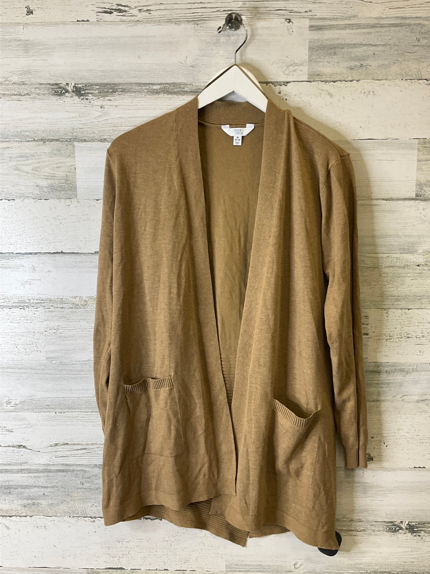 Sweater Cardigan By Time And Tru In Brown, Size: M