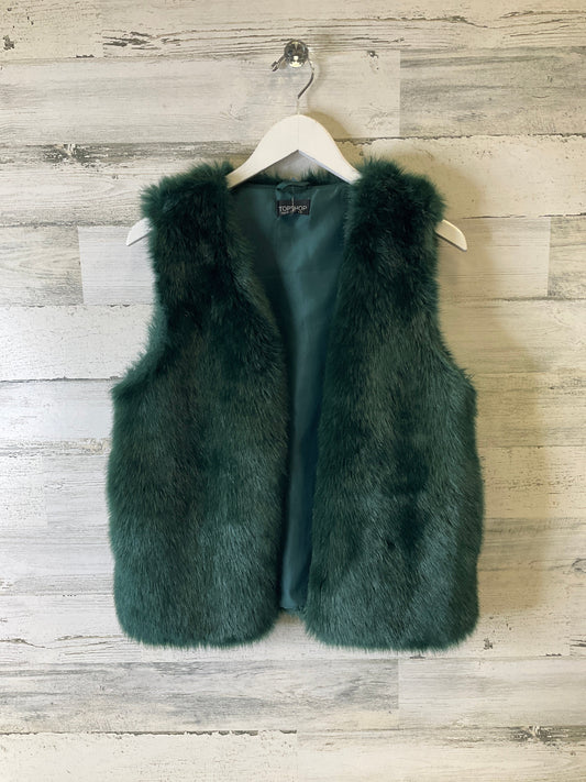 Vest Faux Fur & Sherpa By Topshop In Green, Size: S