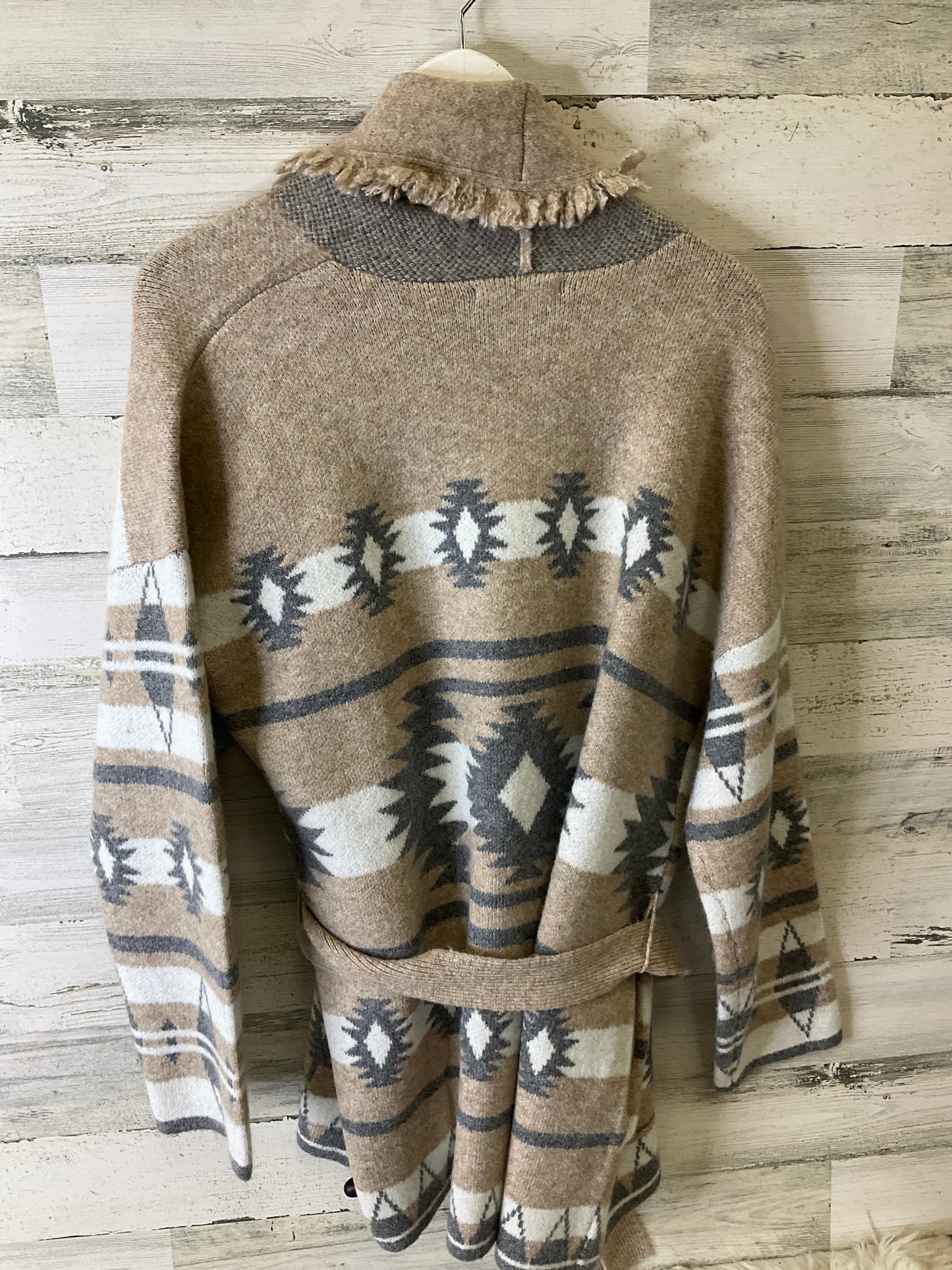 Sweater Cardigan By Tahari By Arthur Levine In Tan, Size: Xl