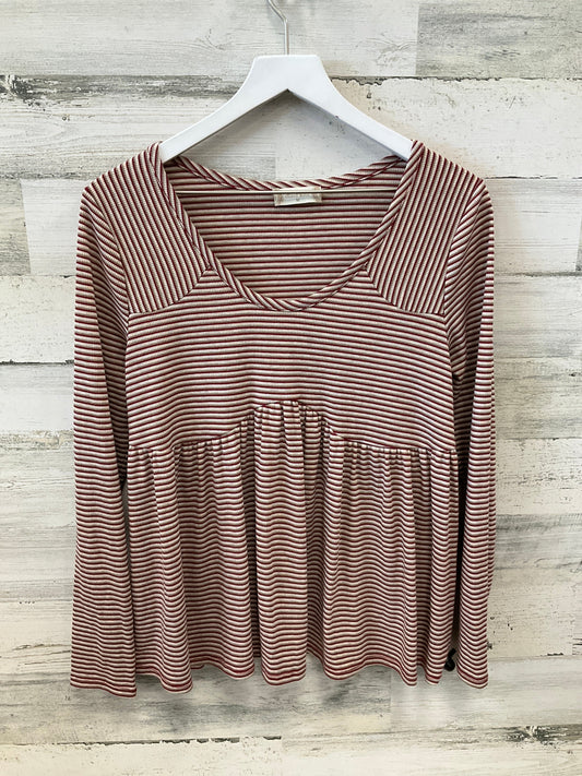 Top Long Sleeve By Altard State In Brown & Red, Size: M