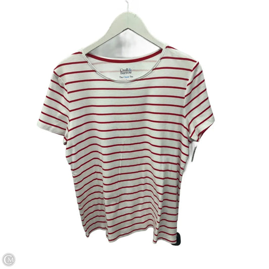Top Short Sleeve By Croft And Barrow In Red & White, Size: L