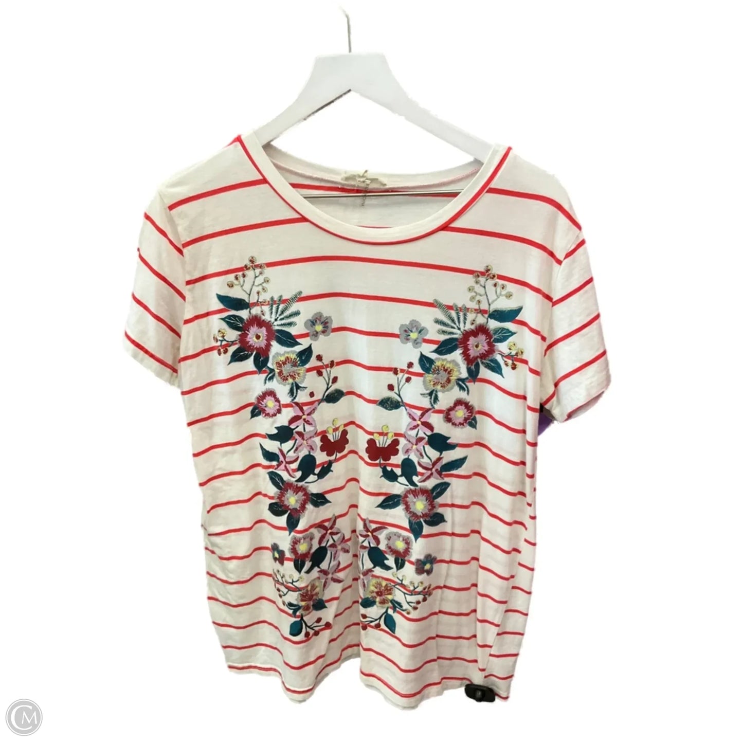 Top Short Sleeve By Entro In White, Size: L