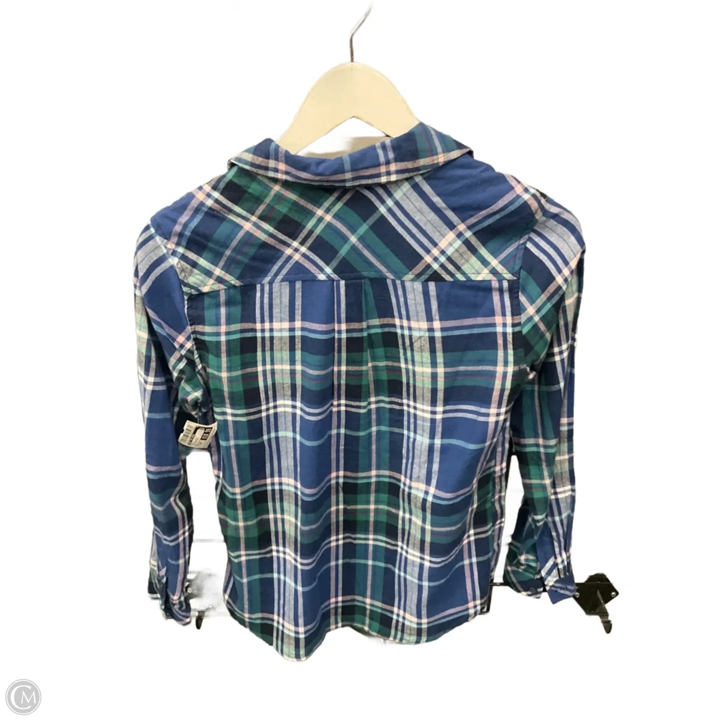Top Long Sleeve By Croft And Barrow In Plaid Pattern, Size: Xsp