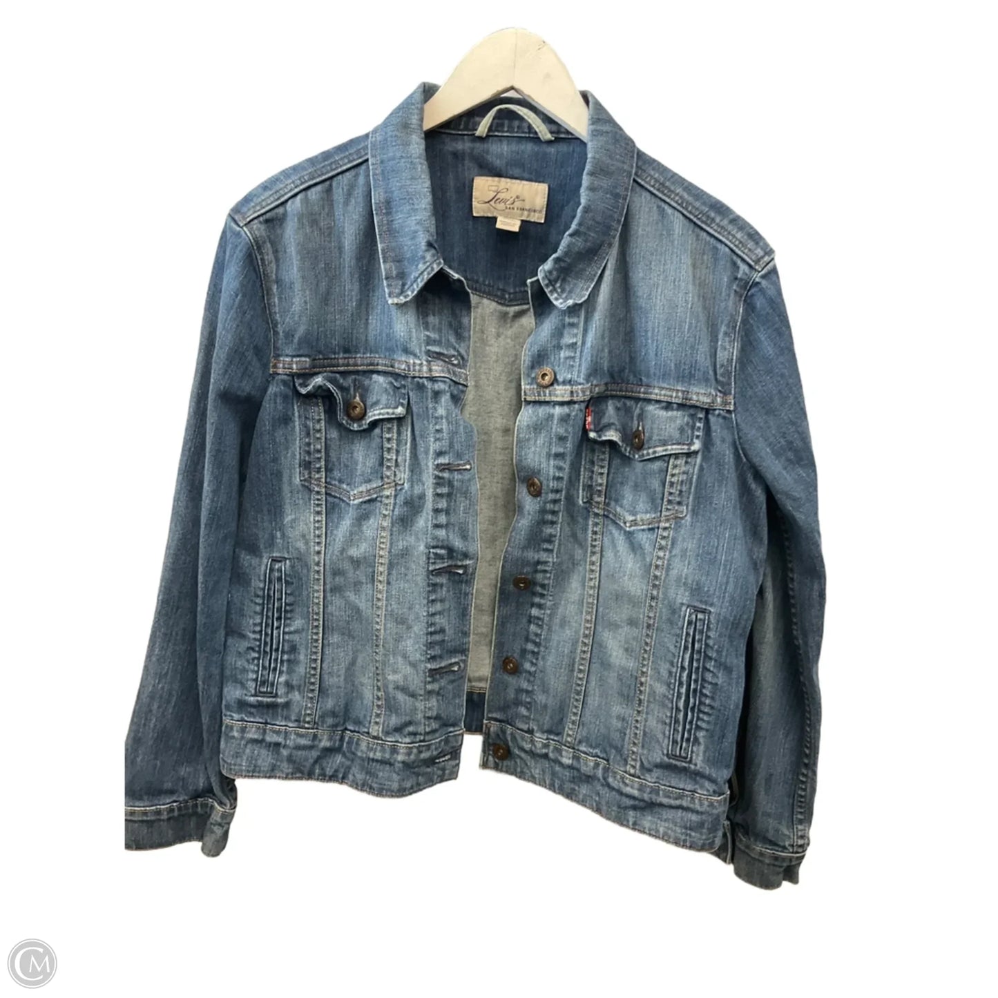 Jacket Denim By Levis In Blue Denim, Size: Xl