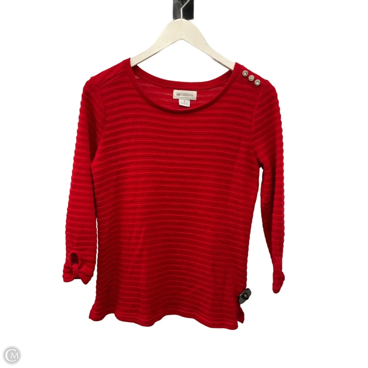 Top Long Sleeve By Liz Claiborne In Red, Size: S
