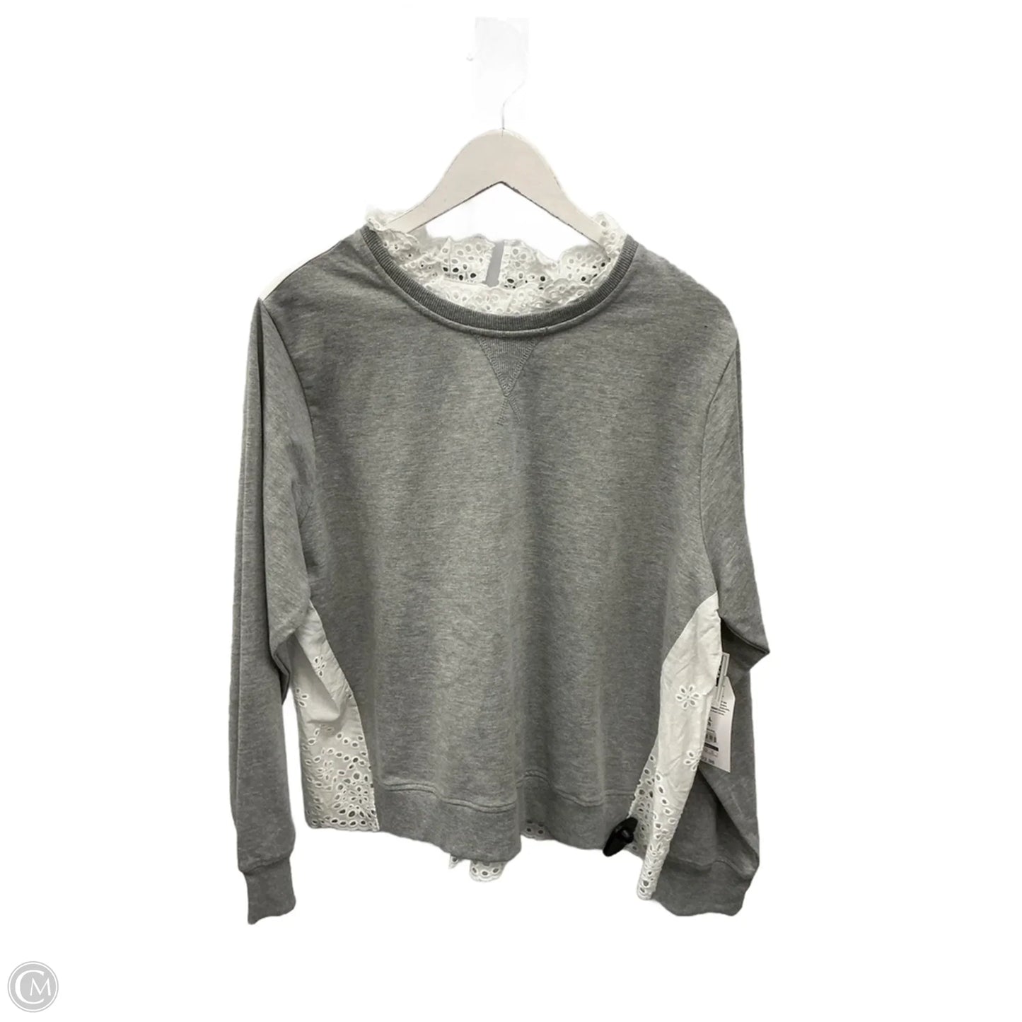 Top Long Sleeve By Time And Tru In Grey & White, Size: Xxl