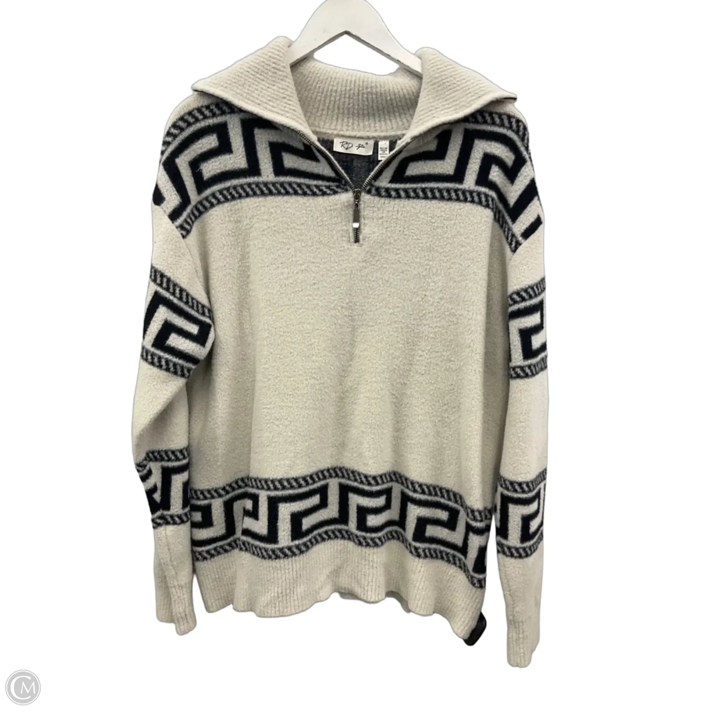 Sweater By Rd Style In Black & White, Size: M