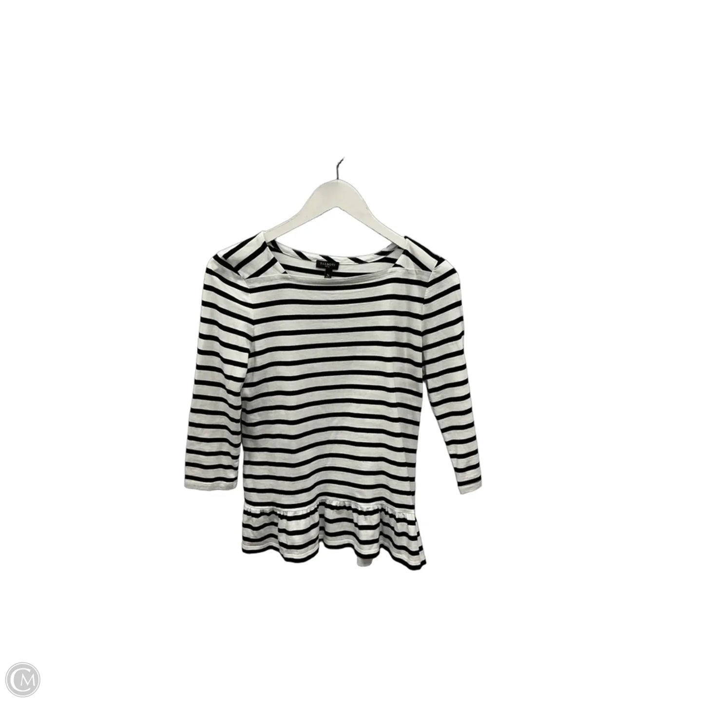 Top 3/4 Sleeve By Talbots In Black & White, Size: Sp