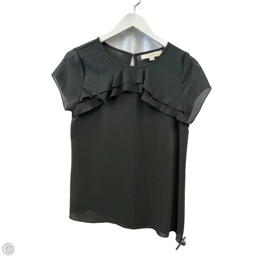 Blouse Short Sleeve By Loft In Black, Size: Sp