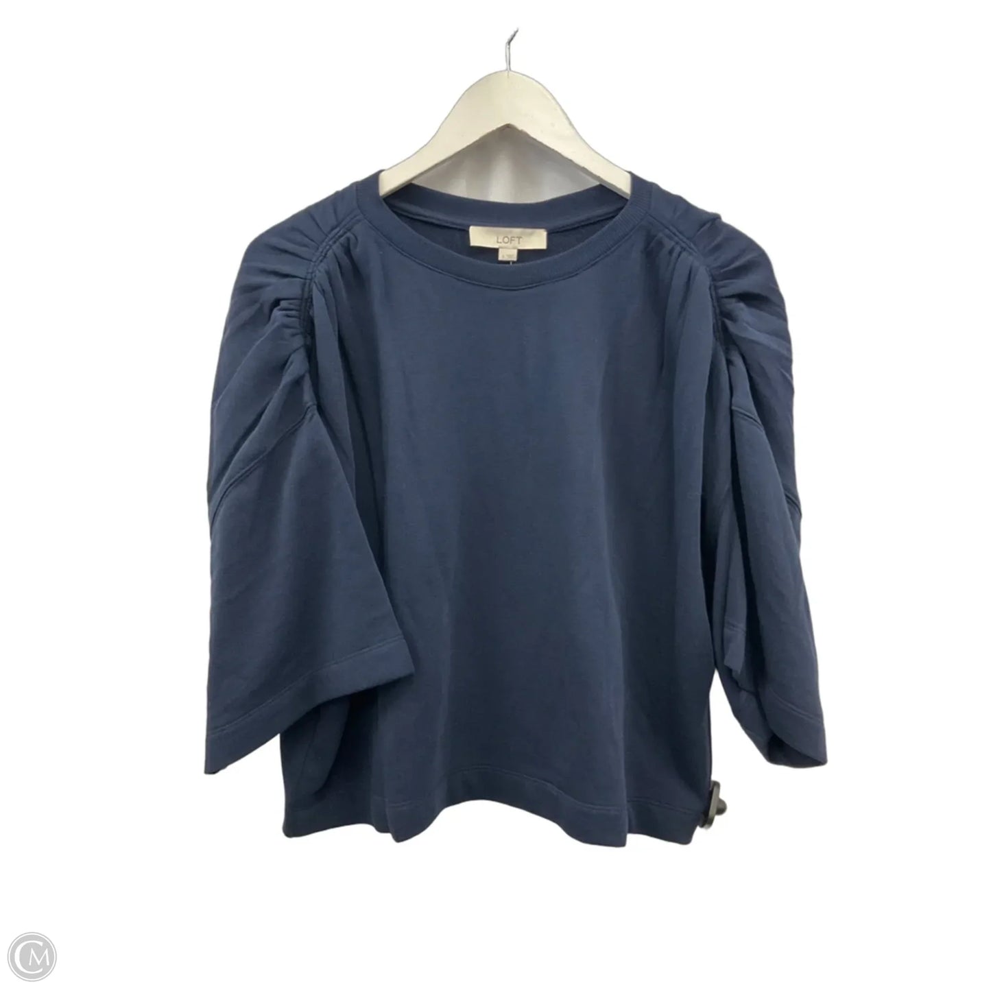 Top Short Sleeve By Loft In Navy, Size: S