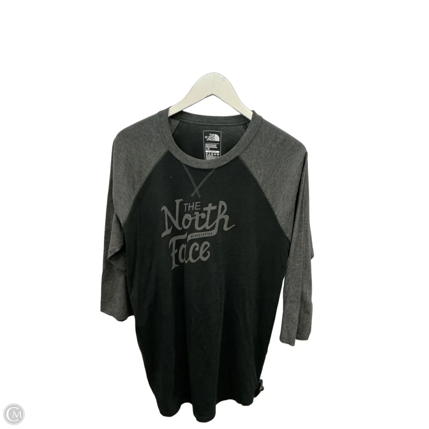 Top 3/4 Sleeve By The North Face In Black & Grey, Size: L