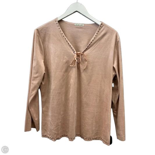 Top Long Sleeve By Coin In Peach, Size: Xl