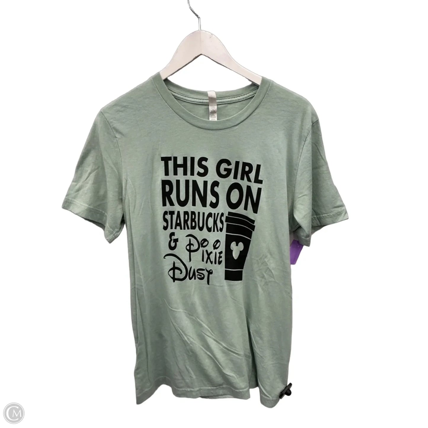 Top Short Sleeve By Bella + Canvas In Green, Size: L