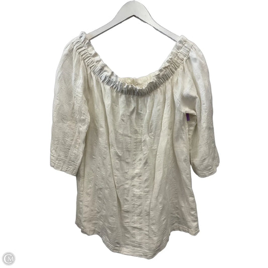 Top 3/4 Sleeve By Moon River In White, Size: L