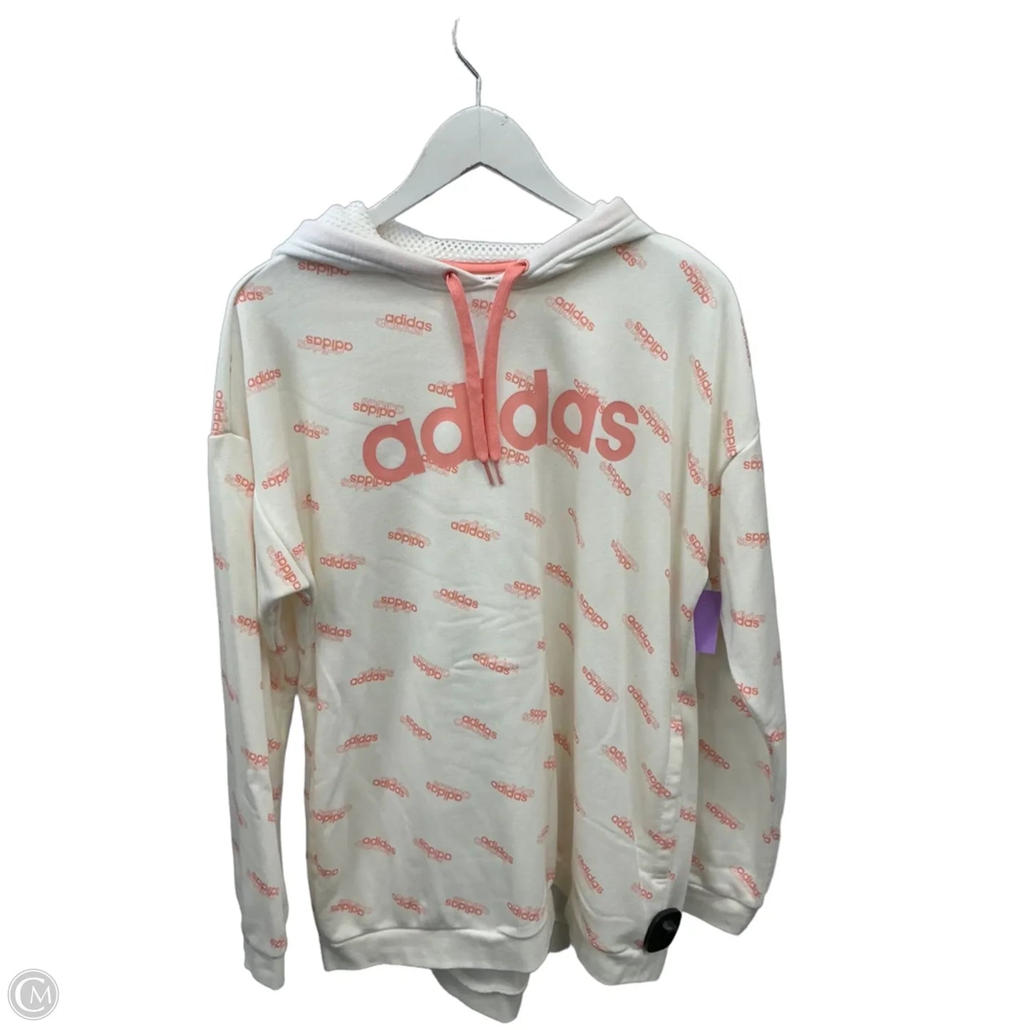 Sweatshirt Hoodie By Adidas In White, Size: L
