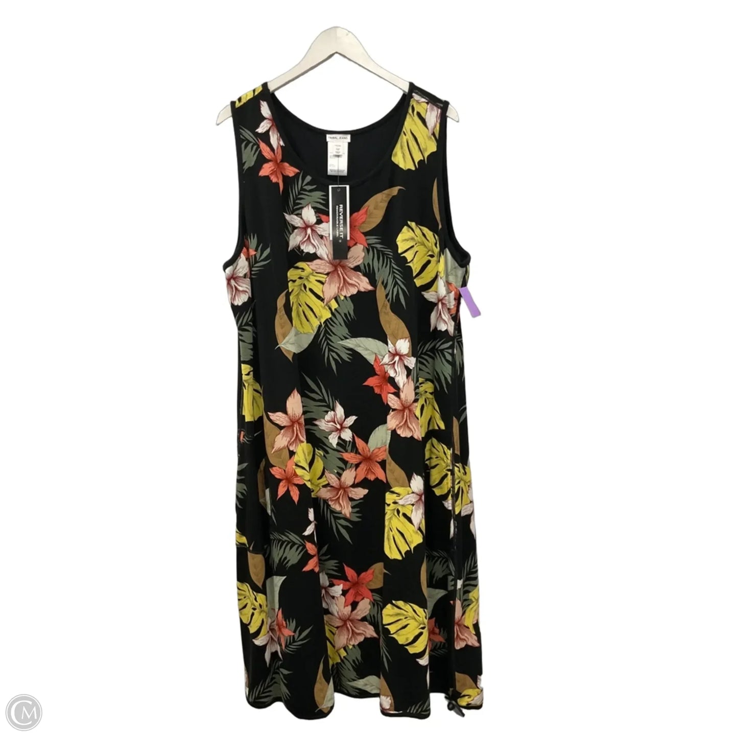 Dress Casual Midi By Tribal In Black, Size: Xxl