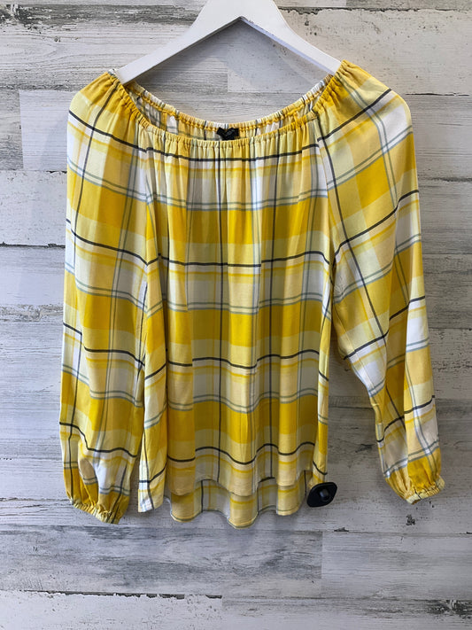 Yellow Top Long Sleeve Ann Taylor, Size Xs