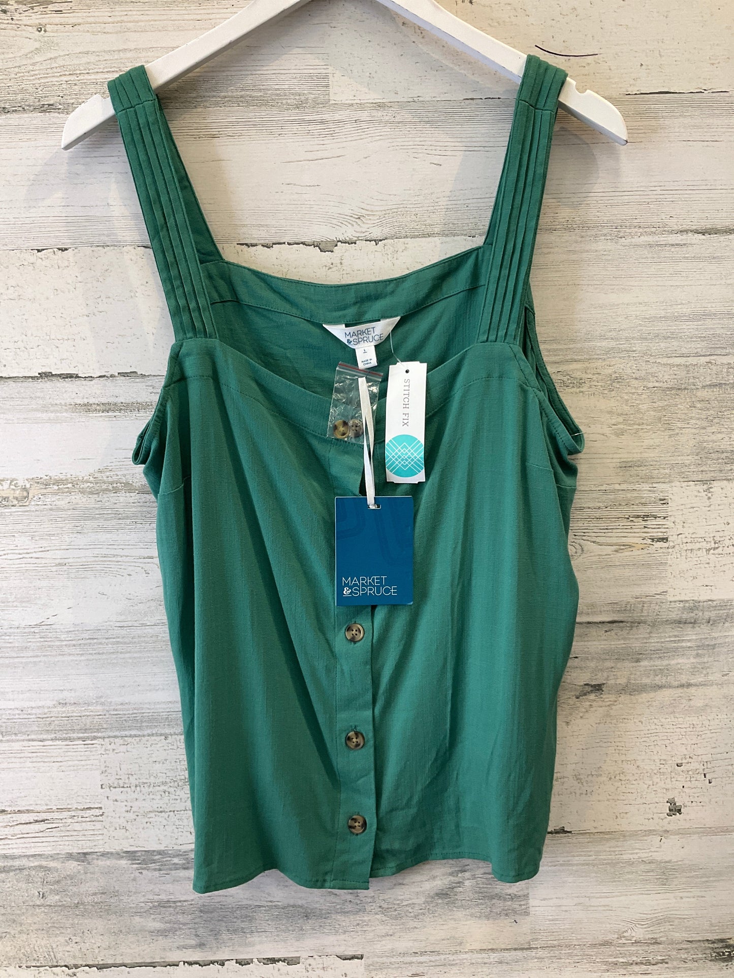 Green Top Sleeveless Market & Spruce, Size L