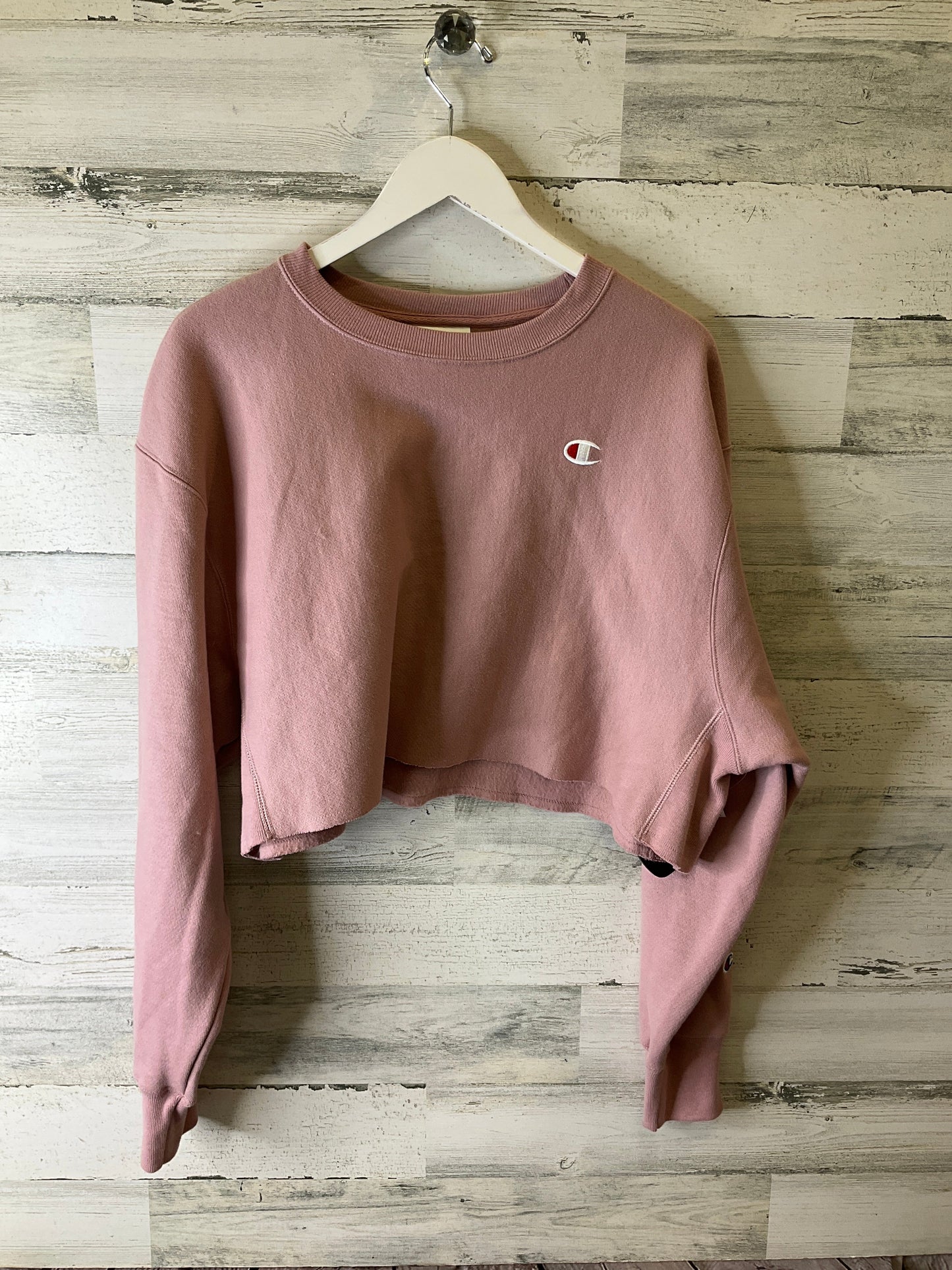 Sweatshirt Crewneck By Champion In Pink, Size: L