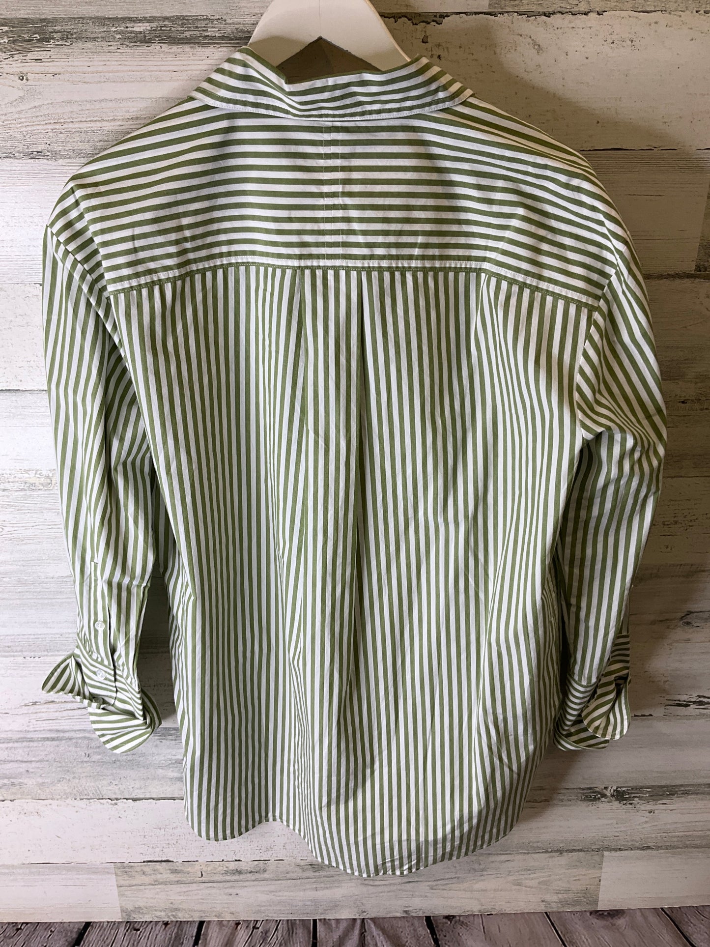 Green & White Top Long Sleeve Banana Republic, Size S