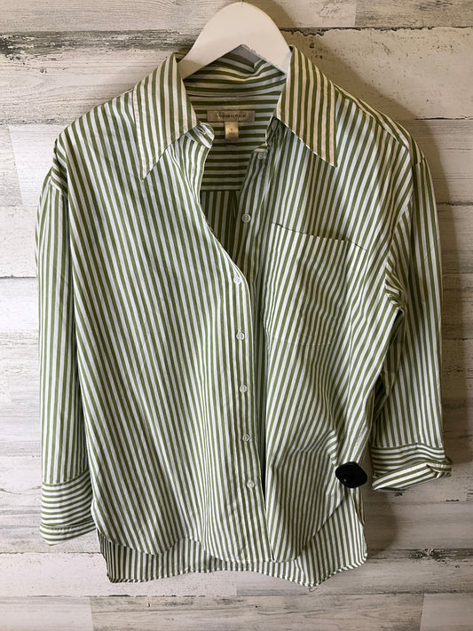 Green & White Top Long Sleeve Banana Republic, Size S