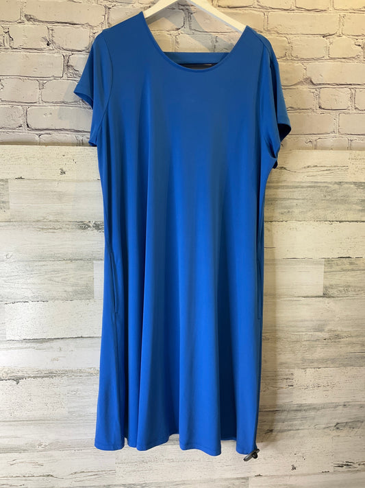 Blue Dress Casual Midi Susan Graver, Size 1x