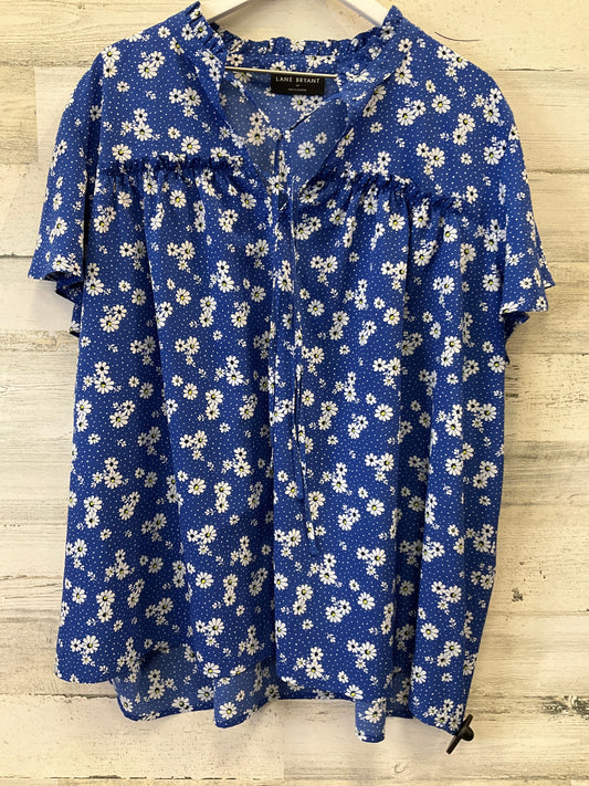 Blue Top Short Sleeve Lane Bryant, Size 4x