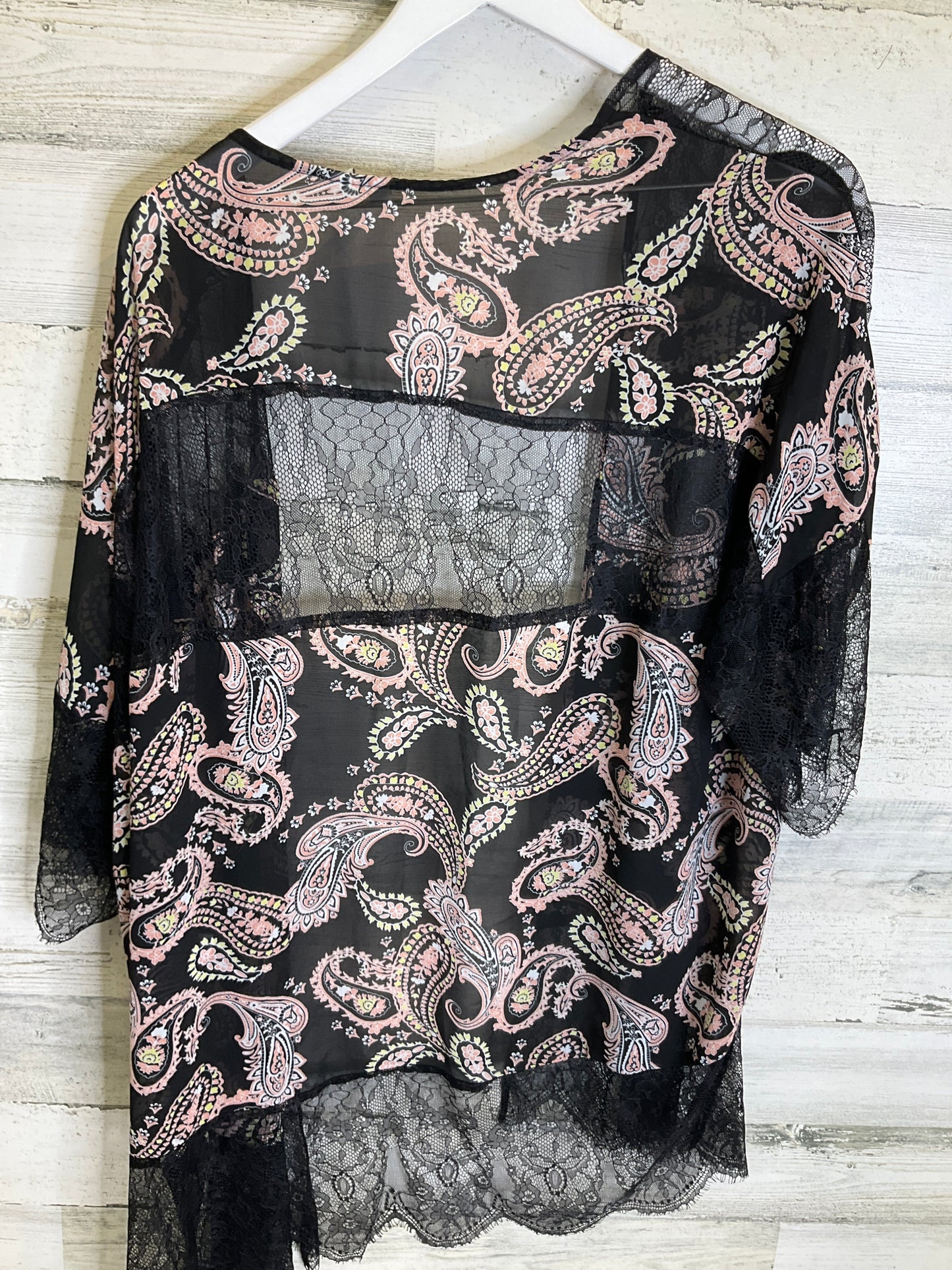 Kimono By Cato In Black & Pink, Size: Xl