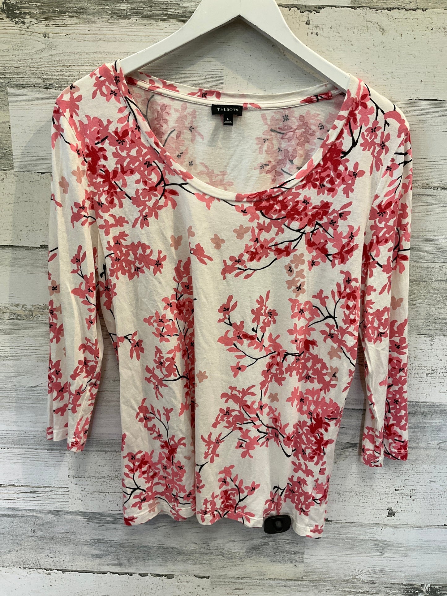 Pink & White Top 3/4 Sleeve Talbots, Size L