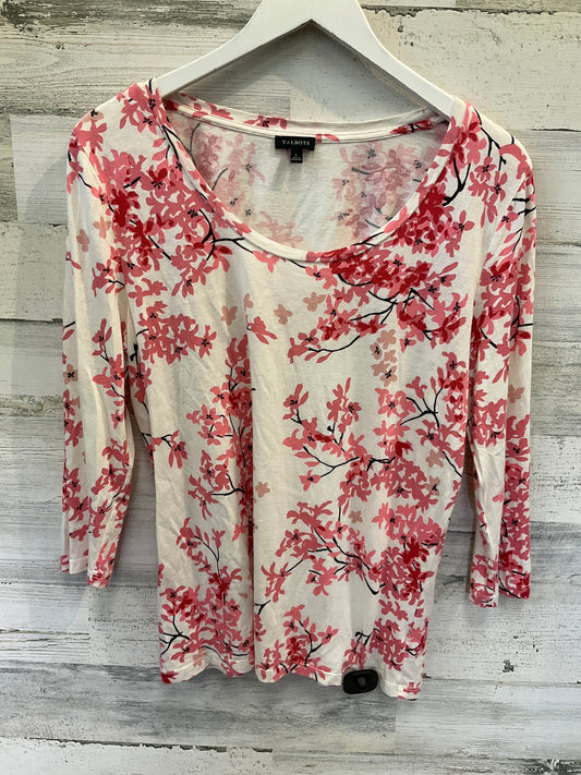 Pink & White Top 3/4 Sleeve Talbots, Size L